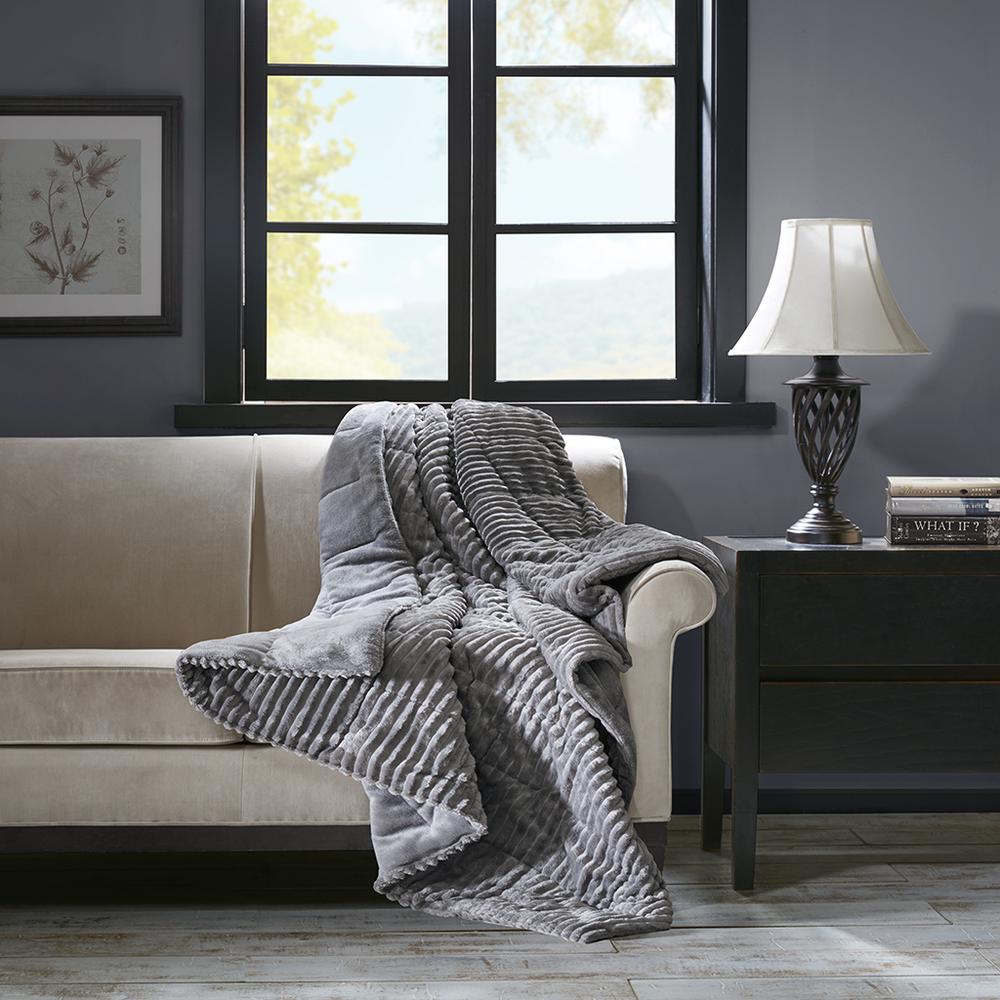 Oversized Plush Down Alternative Filled Throw. Picture 2