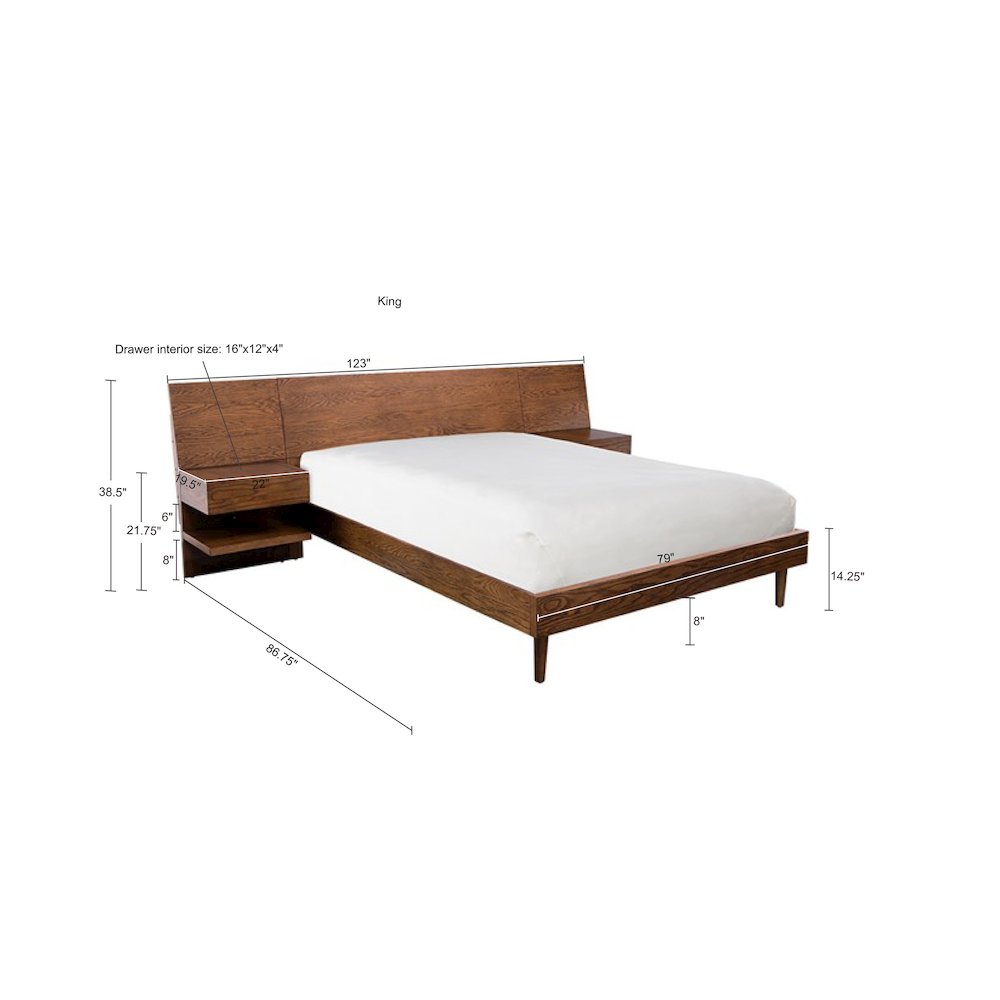 Bed with 2 Nightstands. Picture 2