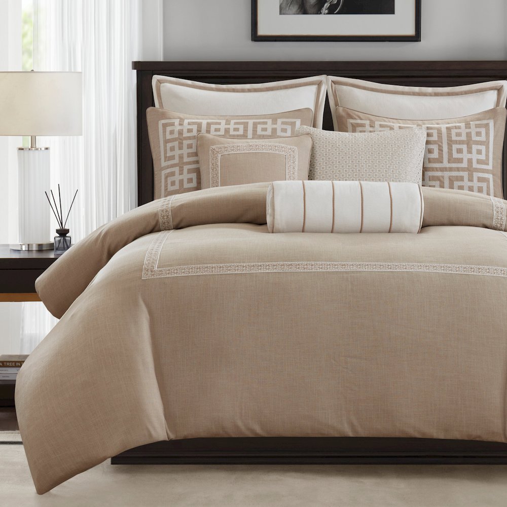 Jarvis Embroidery Oversized Duvet Style Comforter Set. Picture 1