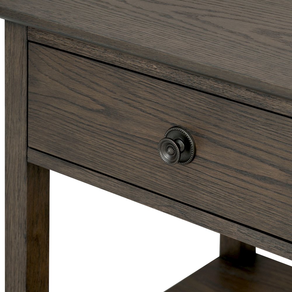 Victoria Bedside Table, Antique Brown color. Picture 3