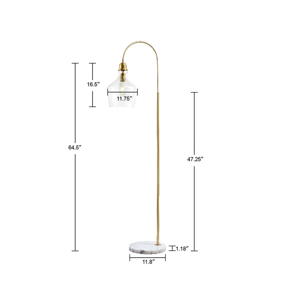 Arched Floor Lamp with Marble Base. Picture 1