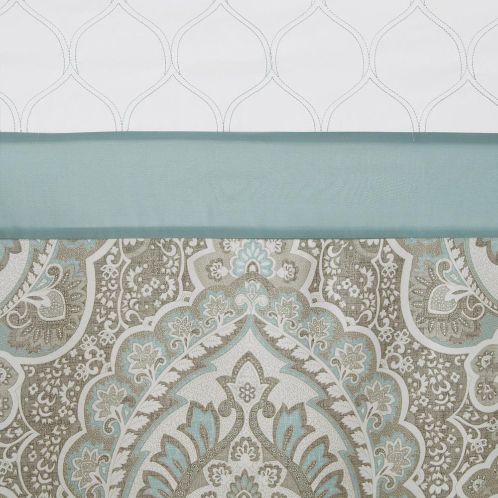Printed and Embroidered Shower Curtain. Picture 1