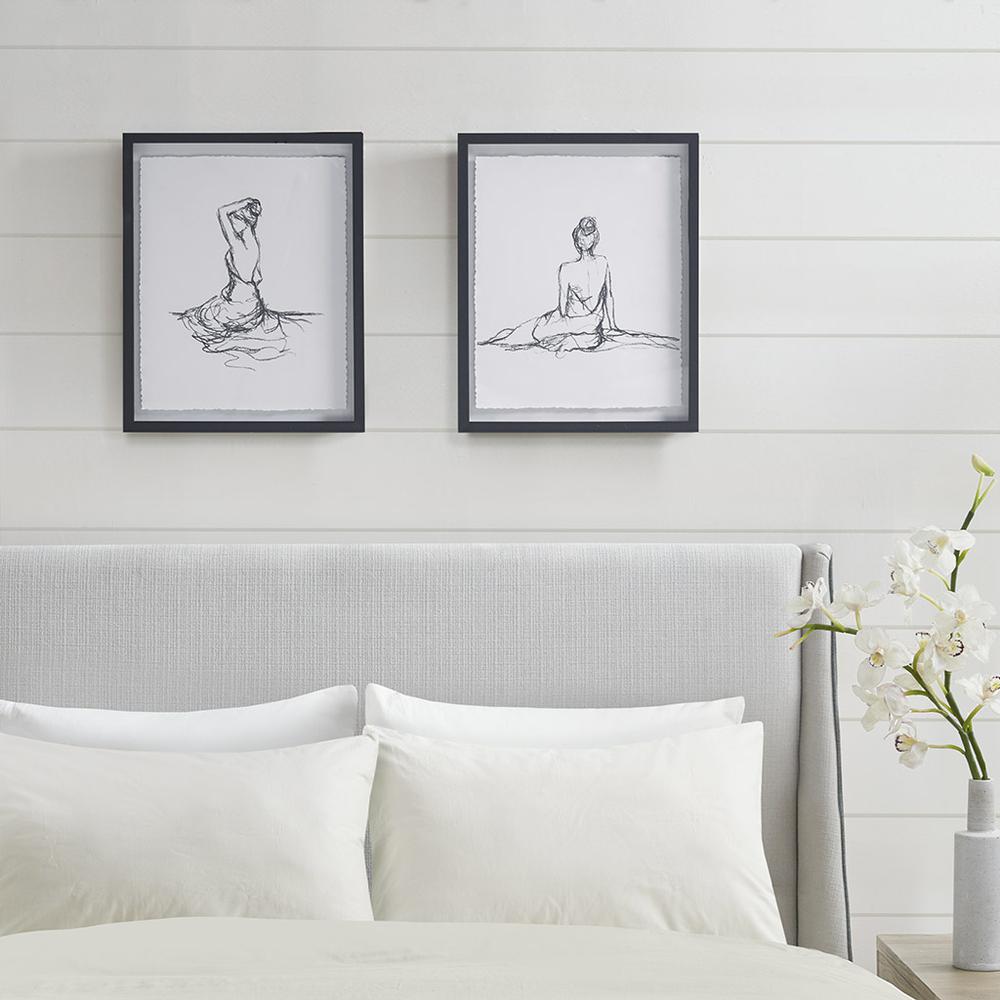 Sketch 2-piece Framed Glass and Matted Wall Art Set. Picture 2