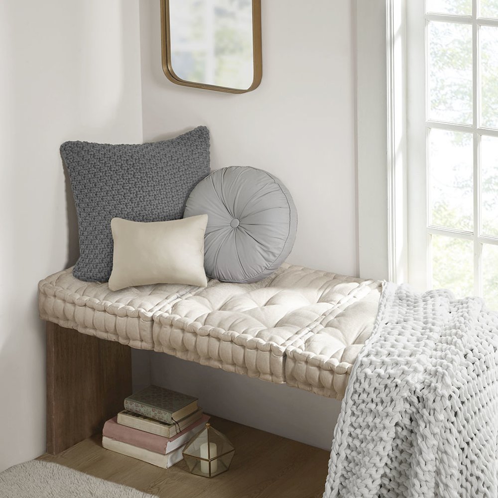 Poly Chenille Square Floor Pillow Cushion. Picture 2