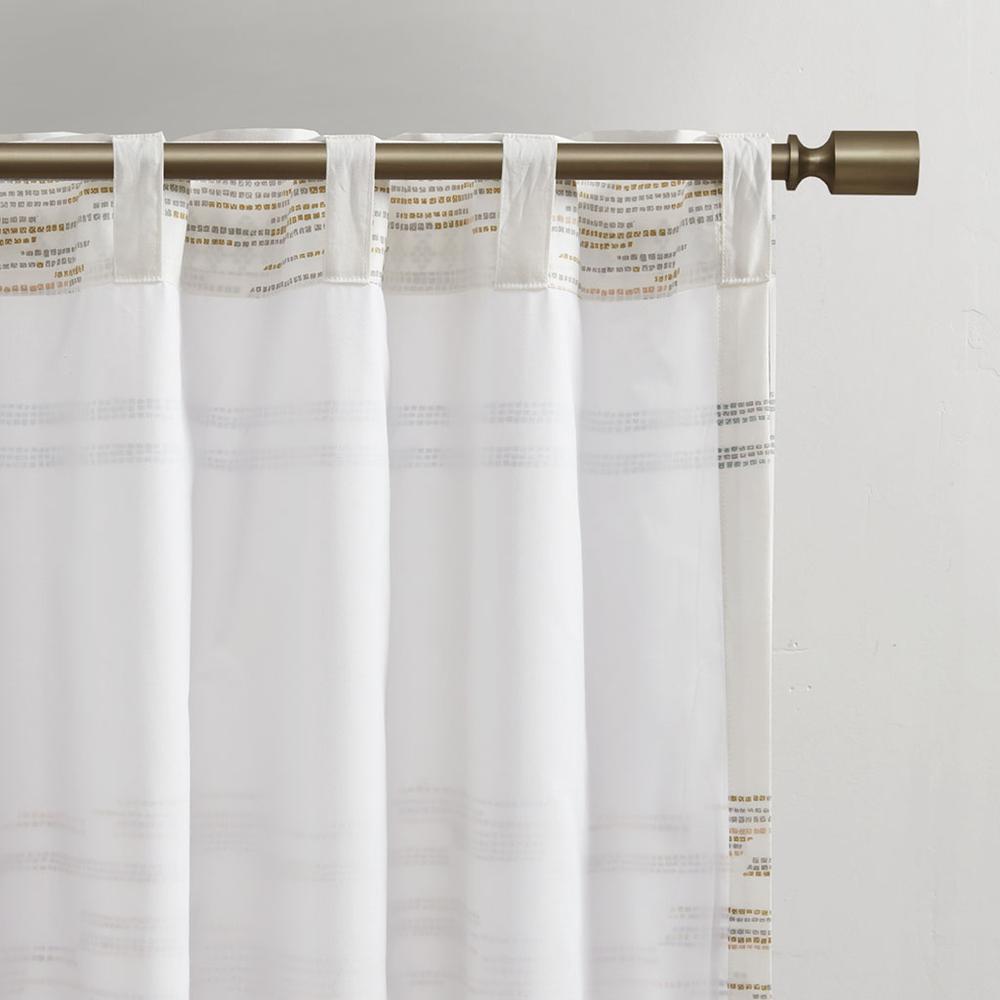 Cotton Printed Curtain Panel with tassel trim and Lining. Picture 1