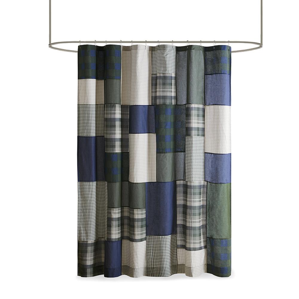 Pieced Cotton Shower Curtain. Picture 2
