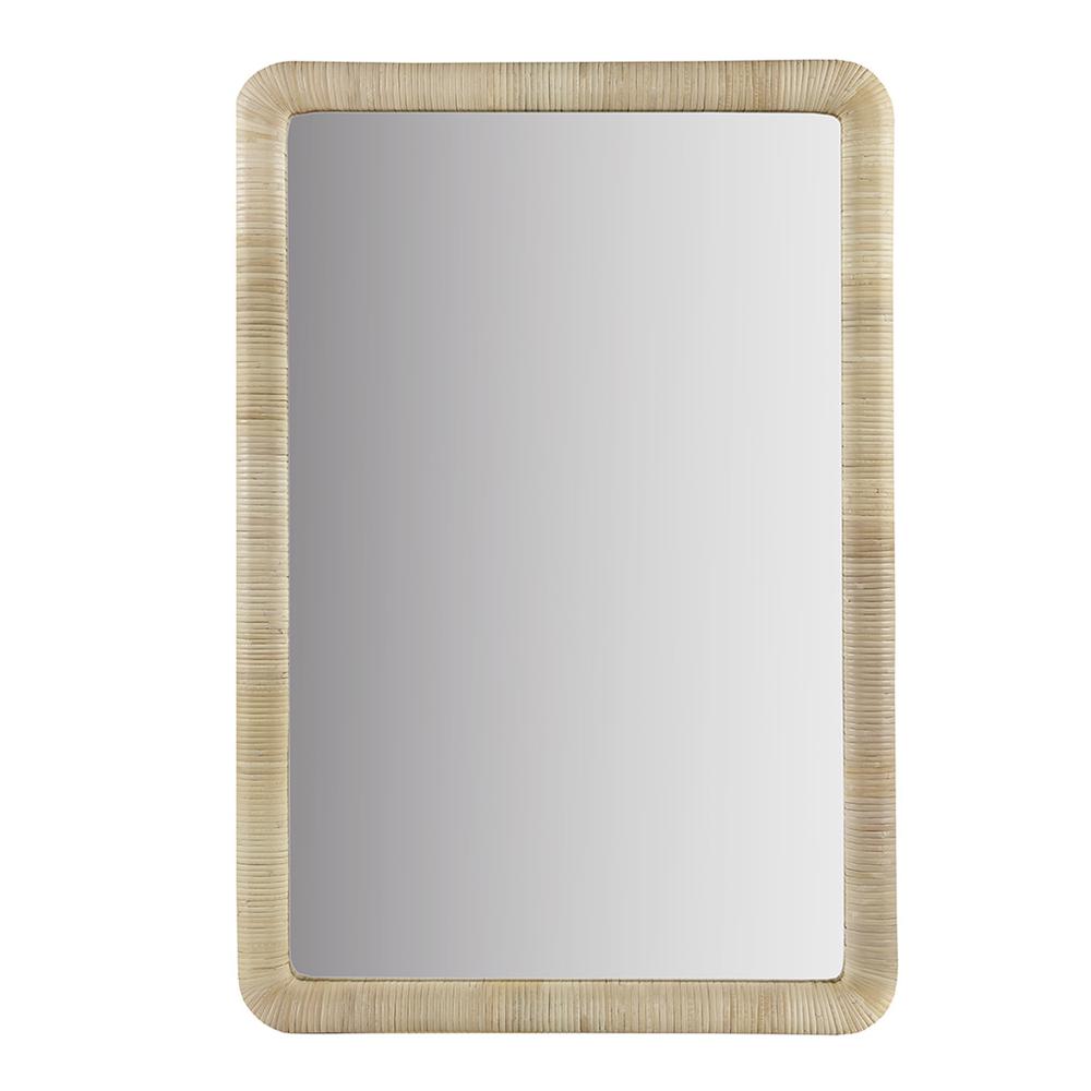 Natural Rattan Rectangle Wall Mirror. Picture 1