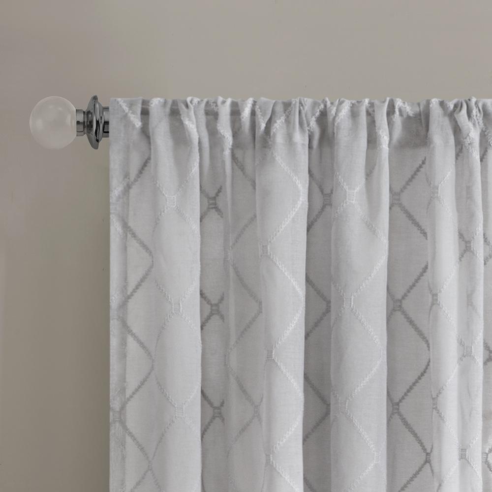 Diamond Sheer Window Curtain Panel. Picture 1