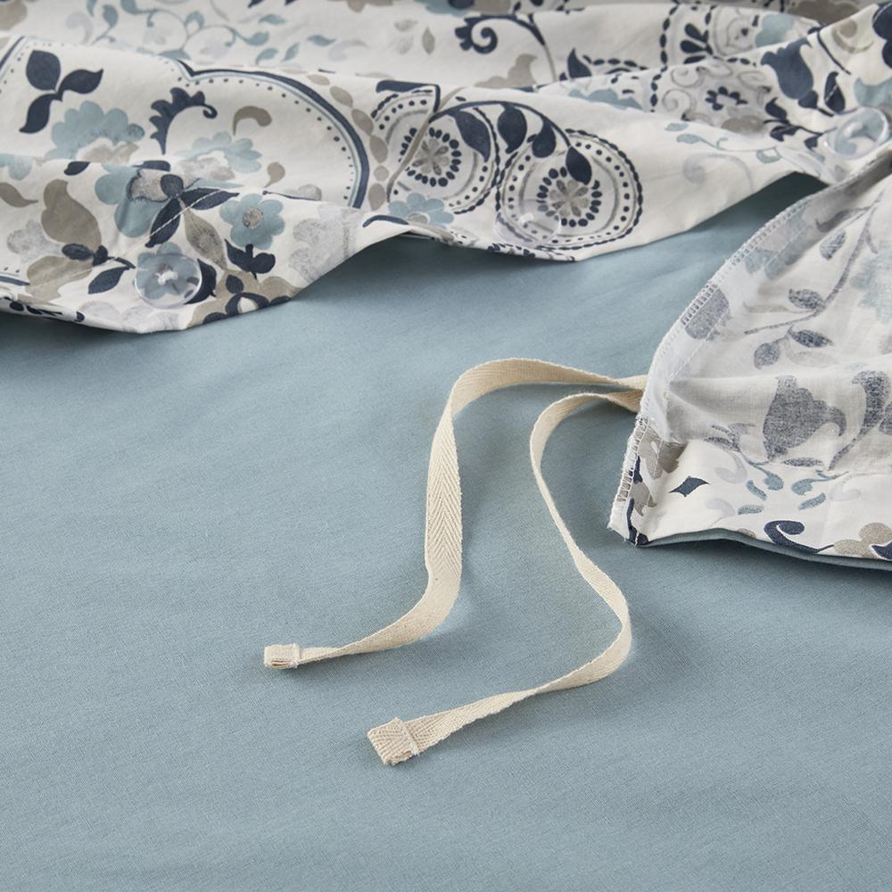 3 Piece Floral Printed Cotton Duvet Cover Set. Picture 2