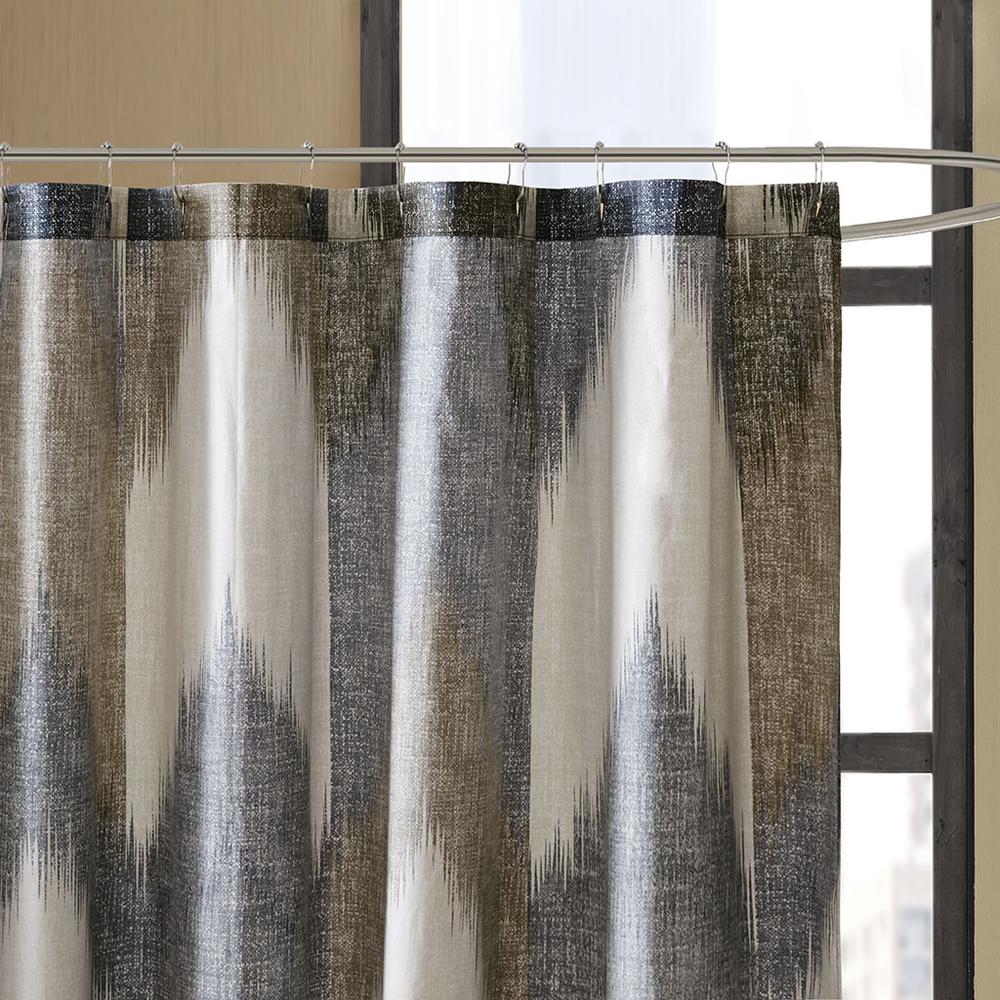 Chevron Print Cotton Shower Curtain, Belen Kox. Picture 2