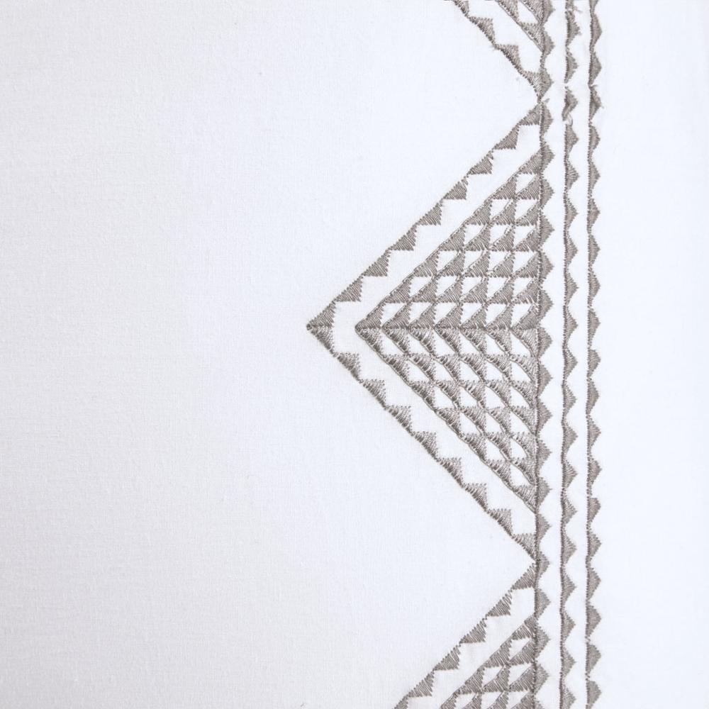 Isla Cotton Embroidered Euro Sham, White color. Picture 4
