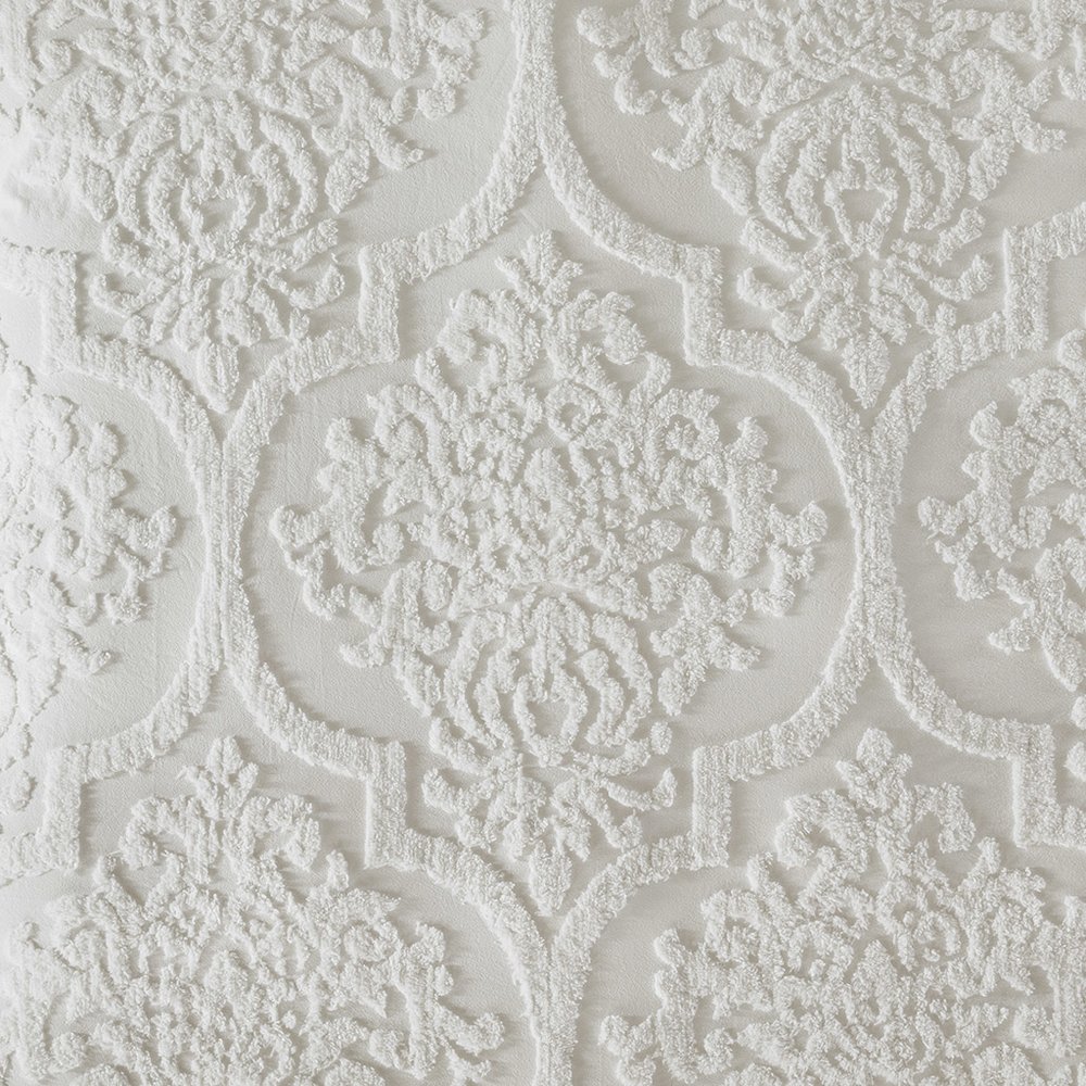 3 Piece Tufted Cotton Chenille Damask Duvet Cover Set. Picture 3
