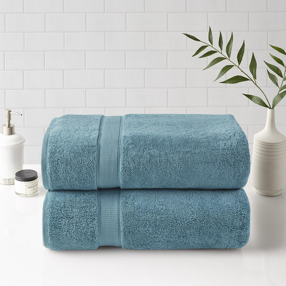 100% Cotton Bath Sheet Antimicrobial 2 Piece Set. Picture 2