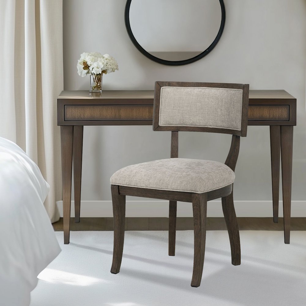 Marie Dining Chair (Set of 2), Beige/Brown color. Picture 3