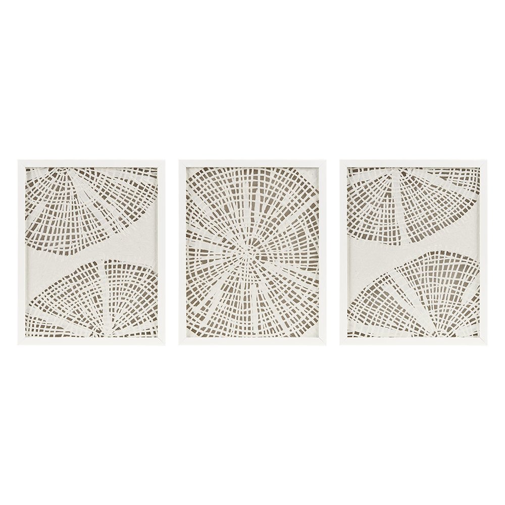 Framed Abstract Coastal Rice Paper 3-piece Shadowbox Wall Decor Set. Picture 4