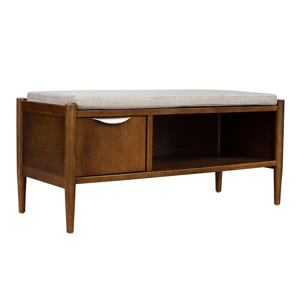 Accent Bench with Storage and Upholstered Cushion. Picture 2