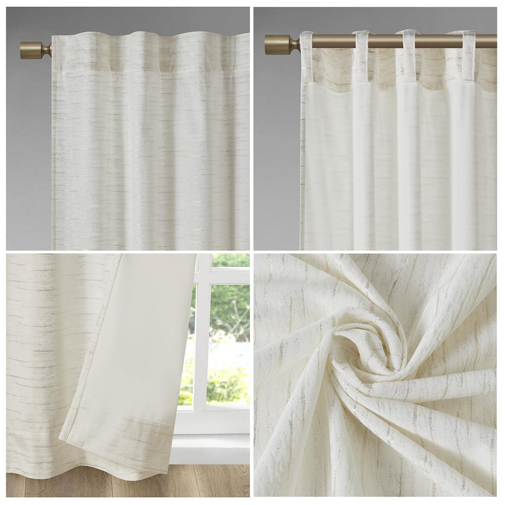 Metallic Printed Poly Velvet Rod Pocket/Back Tab Window Panel Pair. Picture 2
