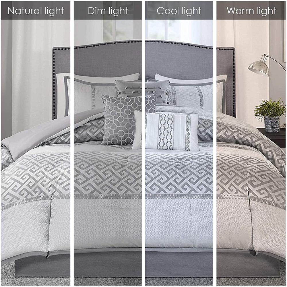 Bennett 7 Piece Comforter Set, Grey color. Picture 2
