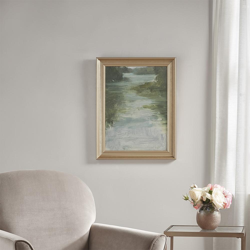 Abstract Landscape Framed Glass Wall Art. Picture 3