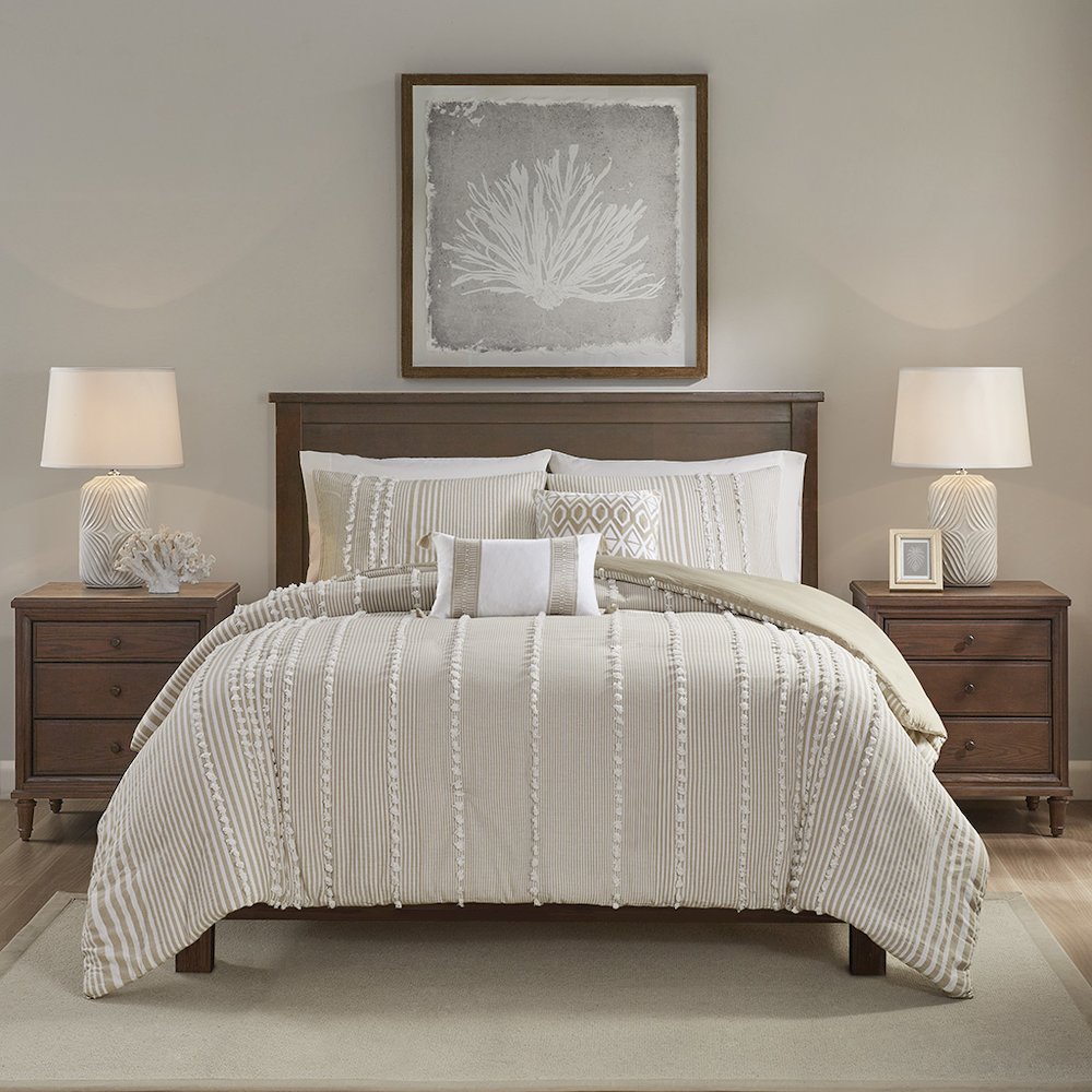 3 Piece Cotton Yarn Dyed Duvet Cover Set. Picture 3