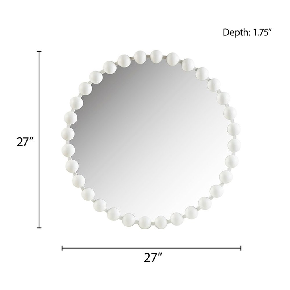 Beaded Round Wall Mirror 27"D. Picture 5