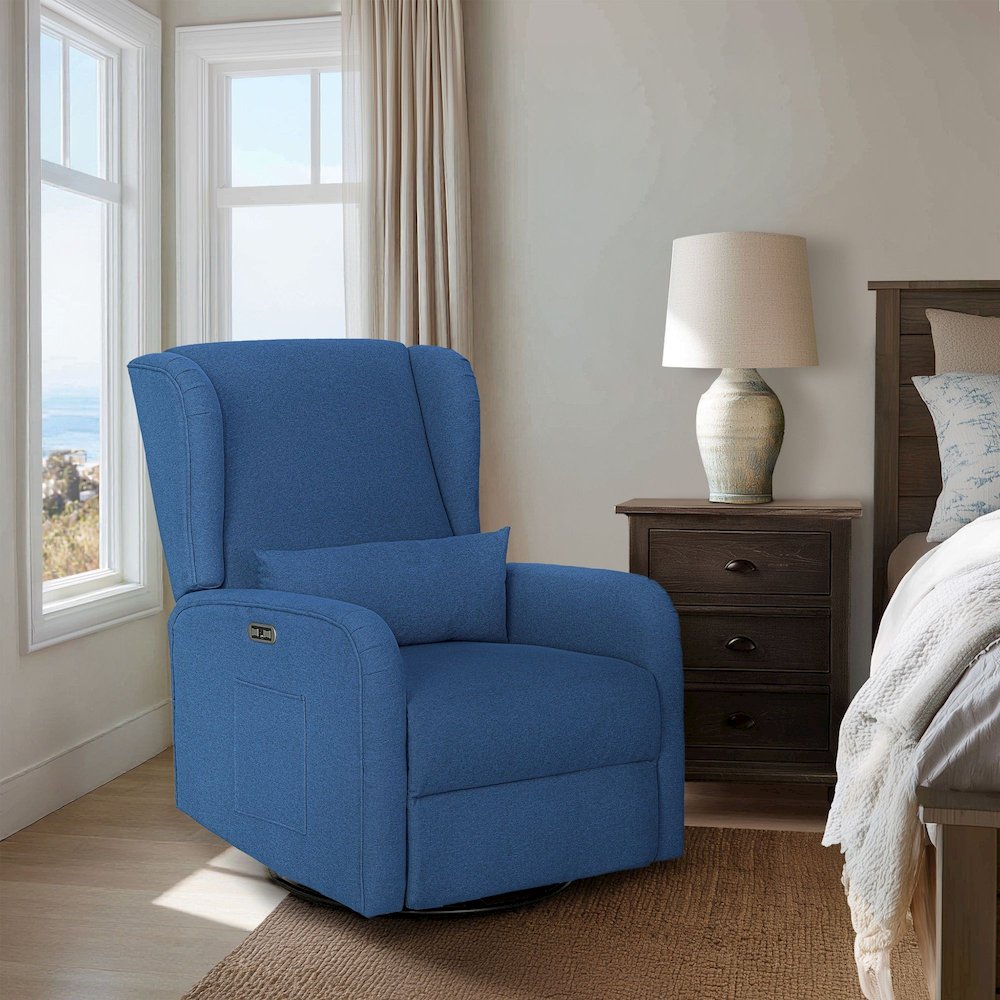 Candace Power Recliner 3-in-1 with Swivel, Glider, Charging Station. Picture 1