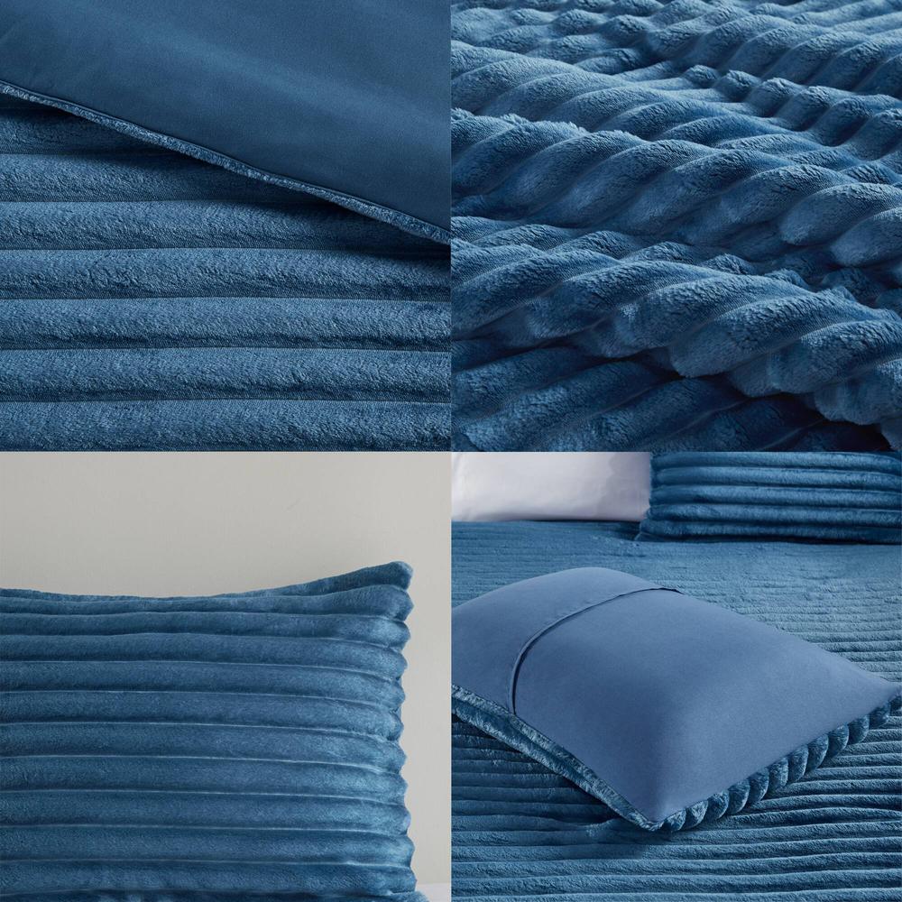 3 Piece Corded Plush Comforter Set. Picture 5