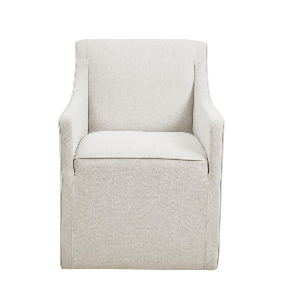 Skirted Dining Arm Chair with Casters. Picture 1