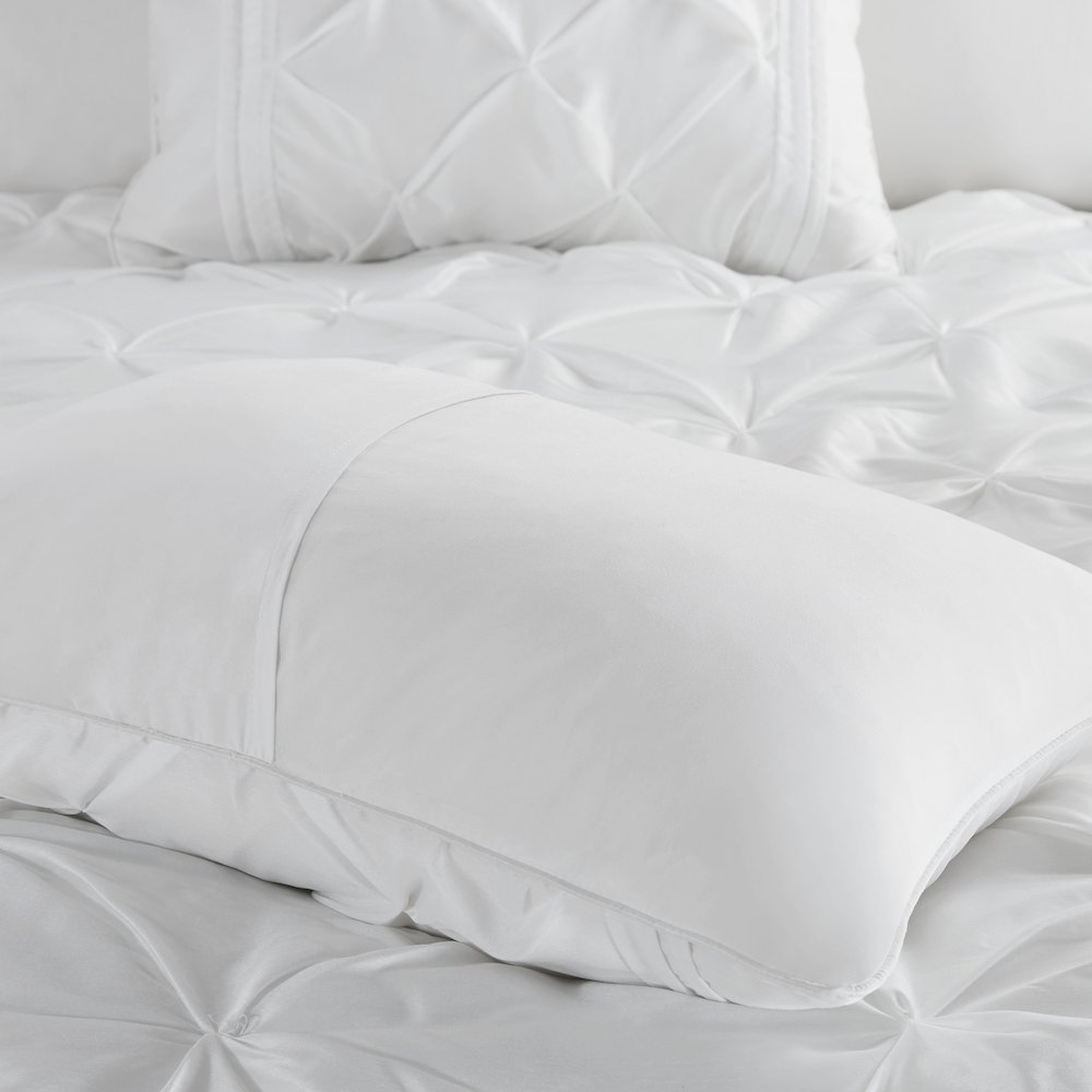Laurel 100% Polyester Pieced Pleated 7pcs Tufted Comforter Set. Picture 5