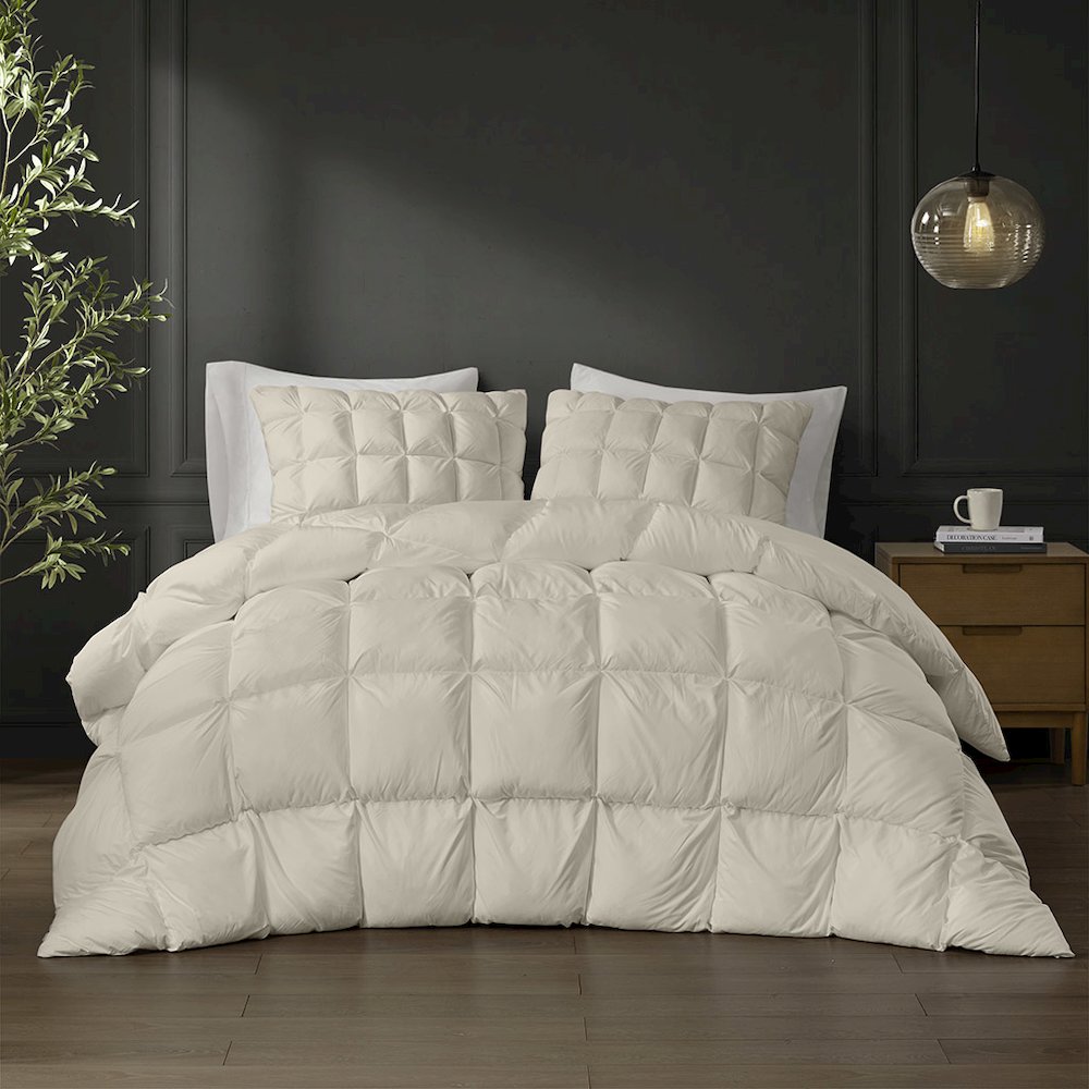 Stay Puffed Overfilled Down Alternative Comforter in Tan Color. Picture 2