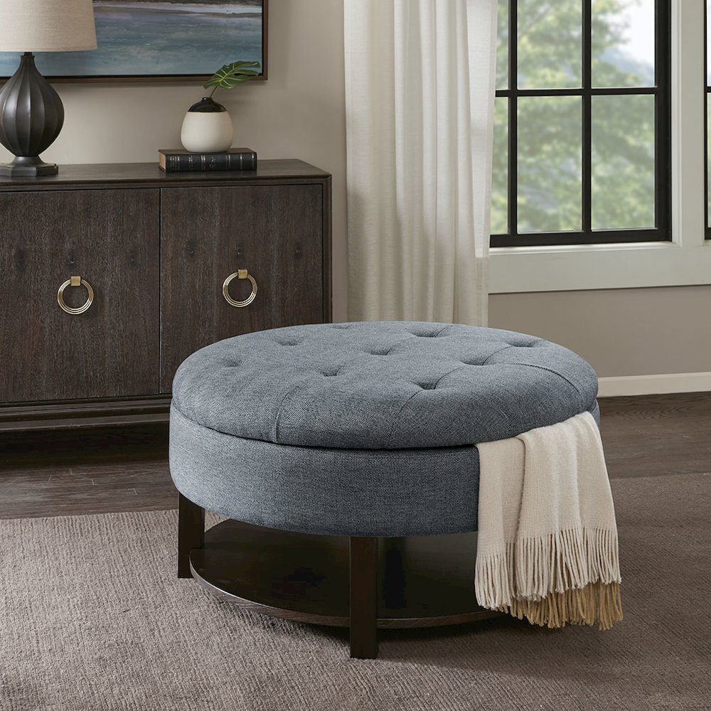 Round Storage Ottoman. Picture 4