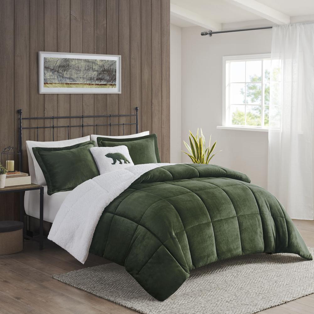 Plush to Sherpa Down Alternative Comforter Set. Picture 4