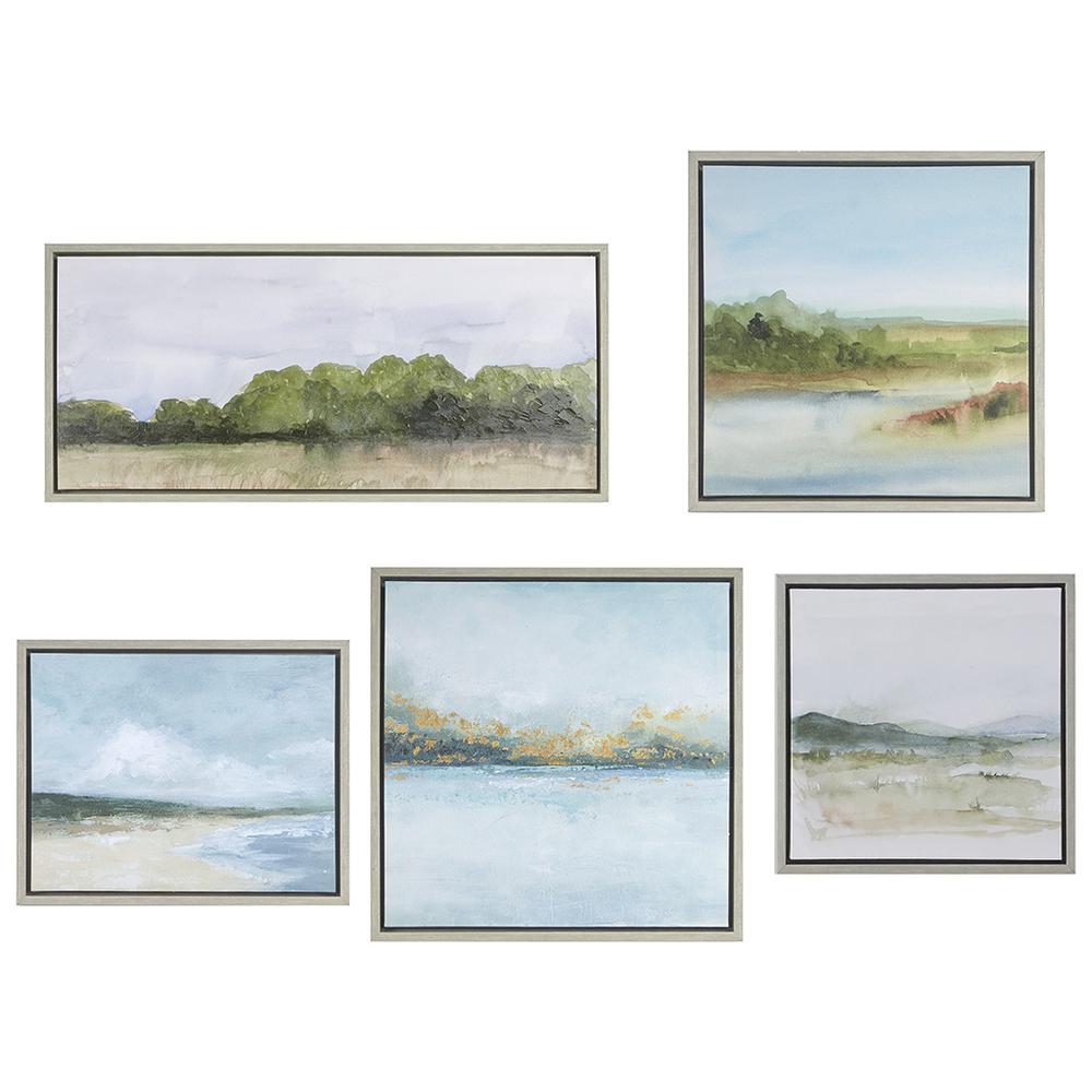 Abstract Landscape 5-piece Gallery Canvas Wall Art Set. Picture 4