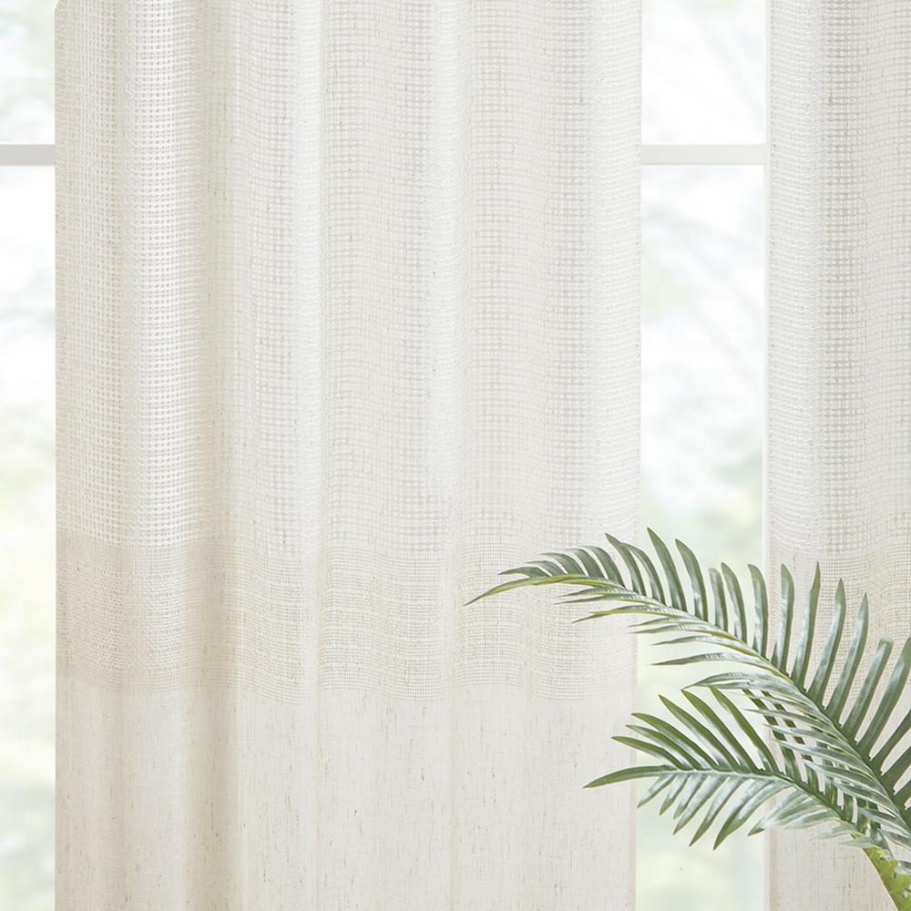 Yarn Dye Sheer Curtain Panel Pair. Picture 3