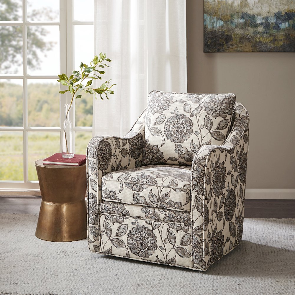 Wide Seat Swivel Arm Chair. Picture 4