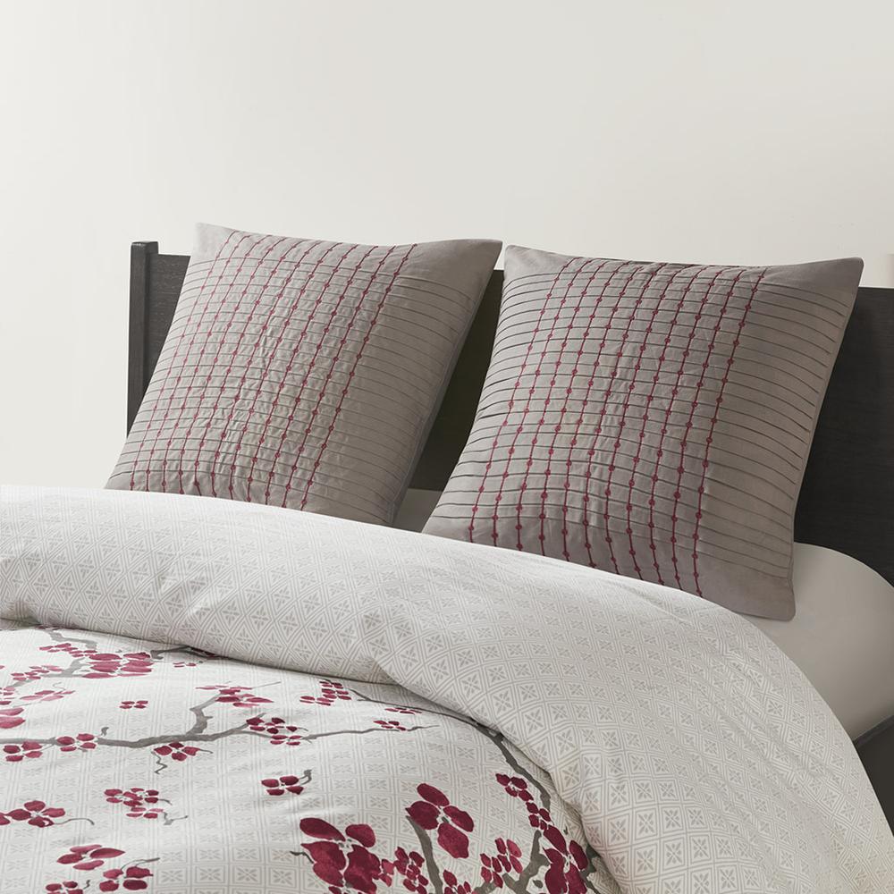 Cherry Blossom Euro Sham, Grey color. Picture 2