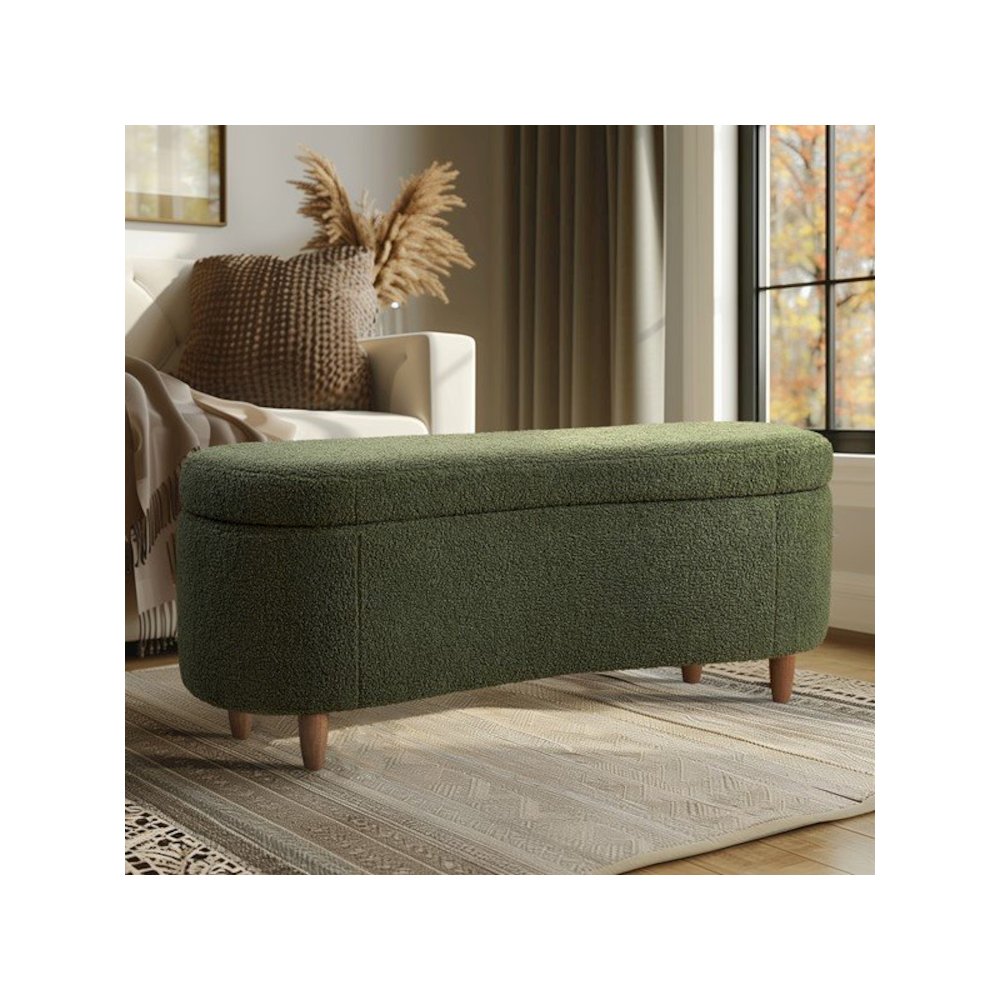 Boucle Flip Top Storage Bench. Picture 4