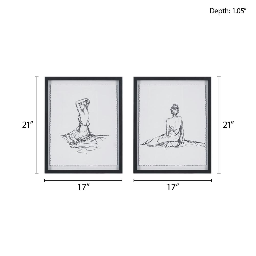 Sketch 2-piece Framed Glass and Matted Wall Art Set. Picture 3