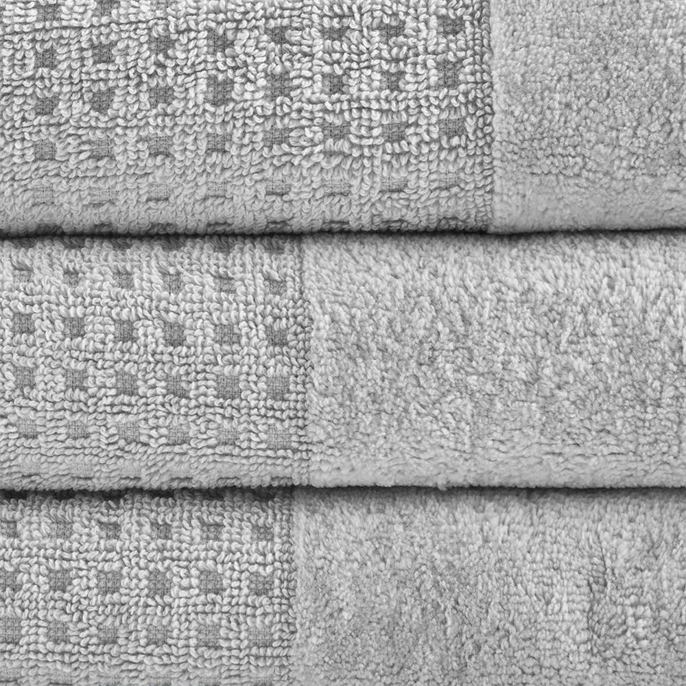 Cotton Waffle Jacquard Antimicrobial Bath Towel 6 Piece Set. Picture 2