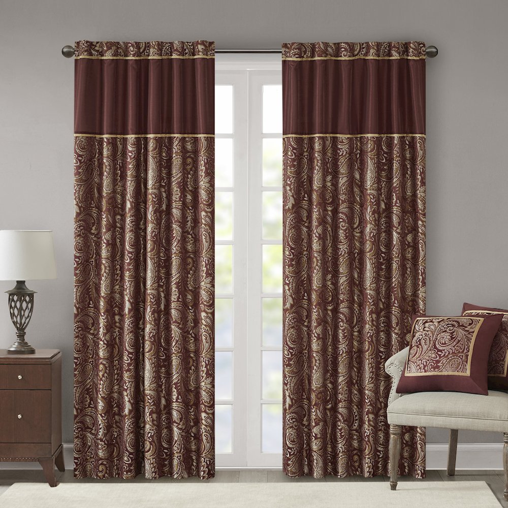 Jacquard Curtain Panel Pair. Picture 1