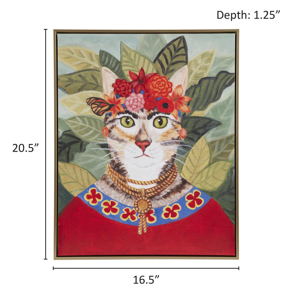 Bohemian Cat In Forest Framed Canvas Wall Art. Picture 4