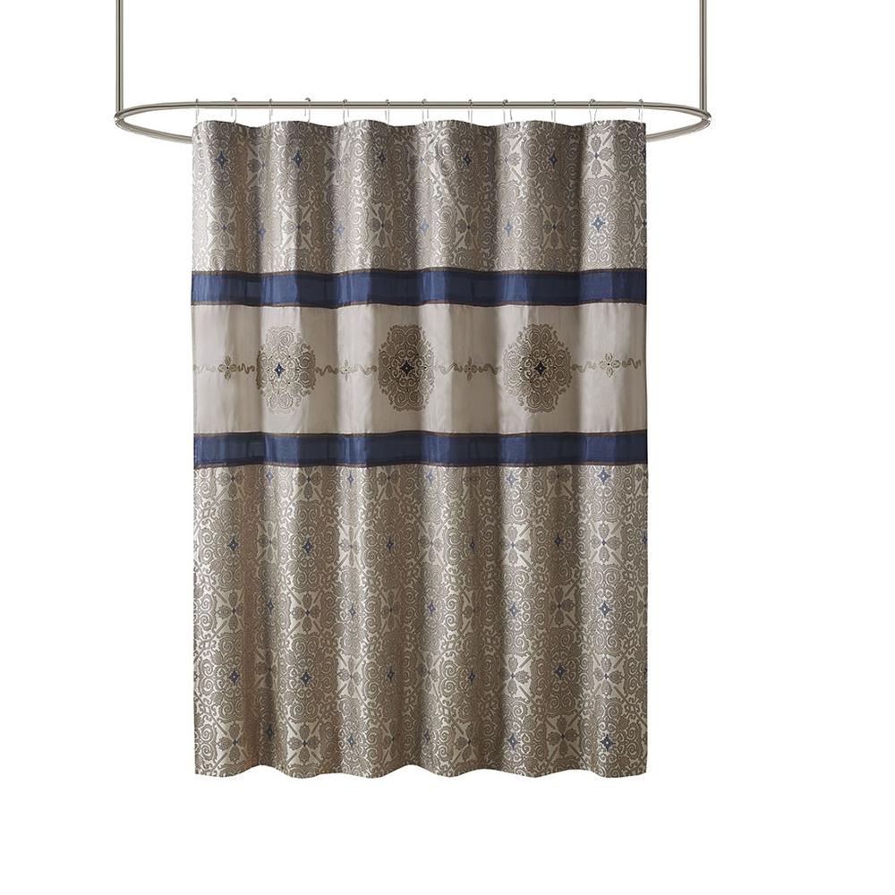 Embroidered Shower Curtain. Picture 1