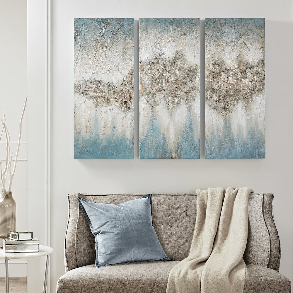 Heavily Embellished 3-piece Canvas Wall Art Set. Picture 3