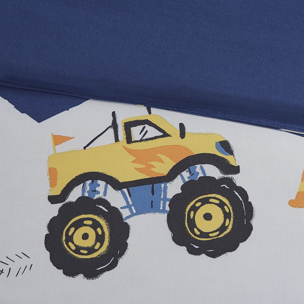 Nash Monster Truck Comforter Set, Blue color. Picture 2