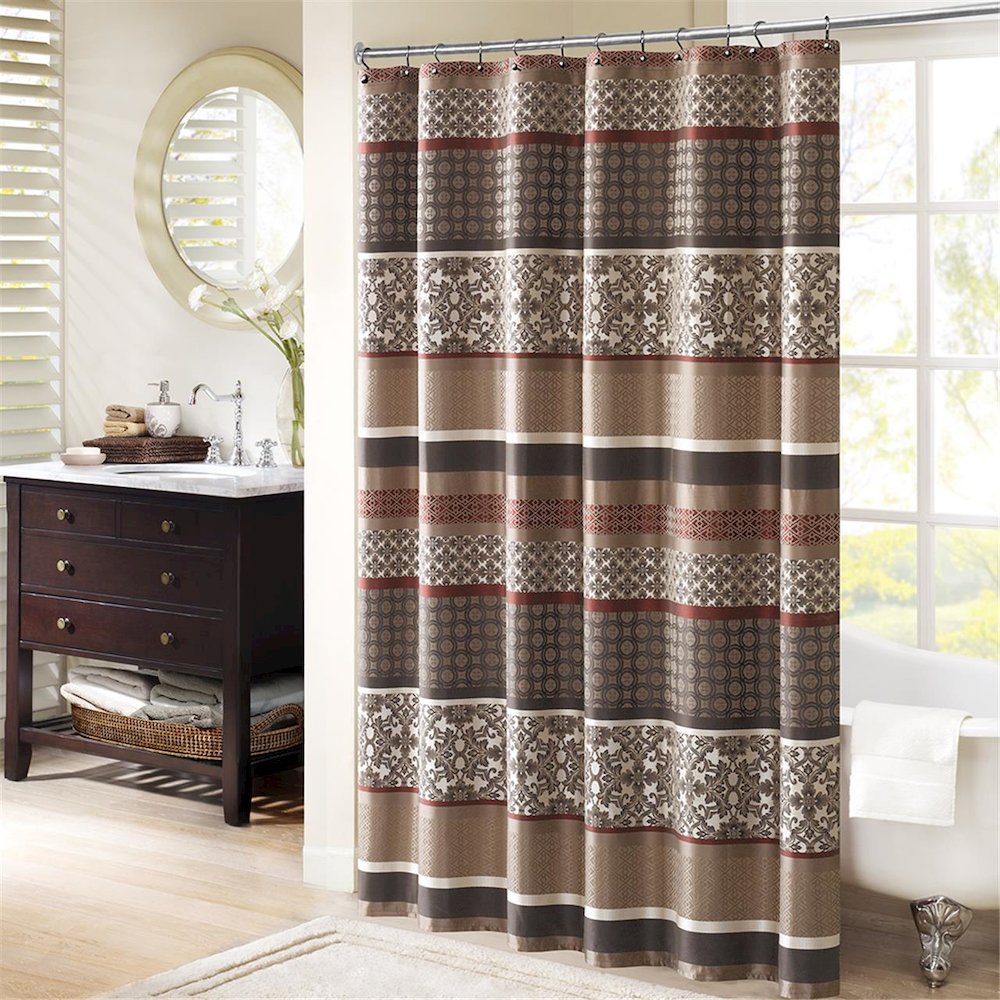 Aqua Spa Waffle Shower Curtain with 3M Treatment, Belen Kox. Picture 1