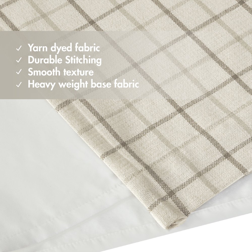 Anaheim Plaid Rod Pocket and Back Tab Curtain Panel with Fleece Lining. Picture 4