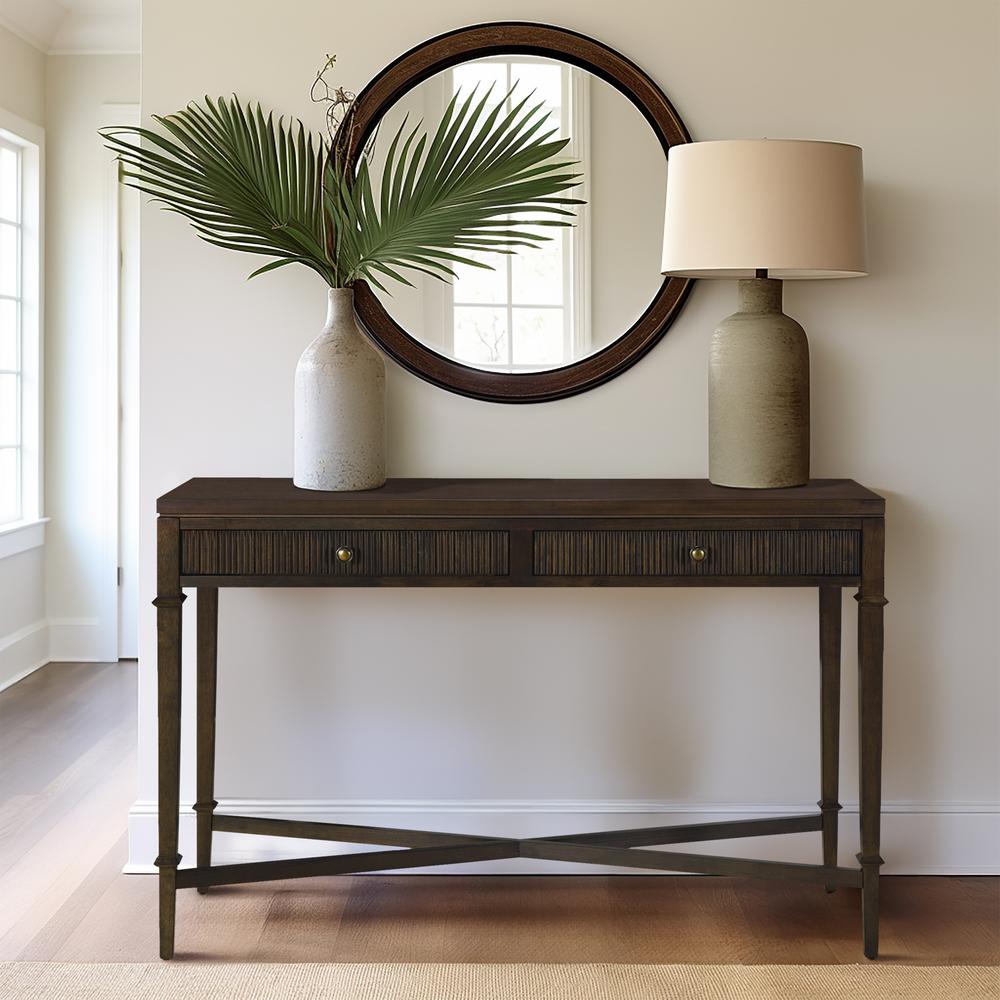 Fluted 2-drawer Storage Console Table. Picture 4