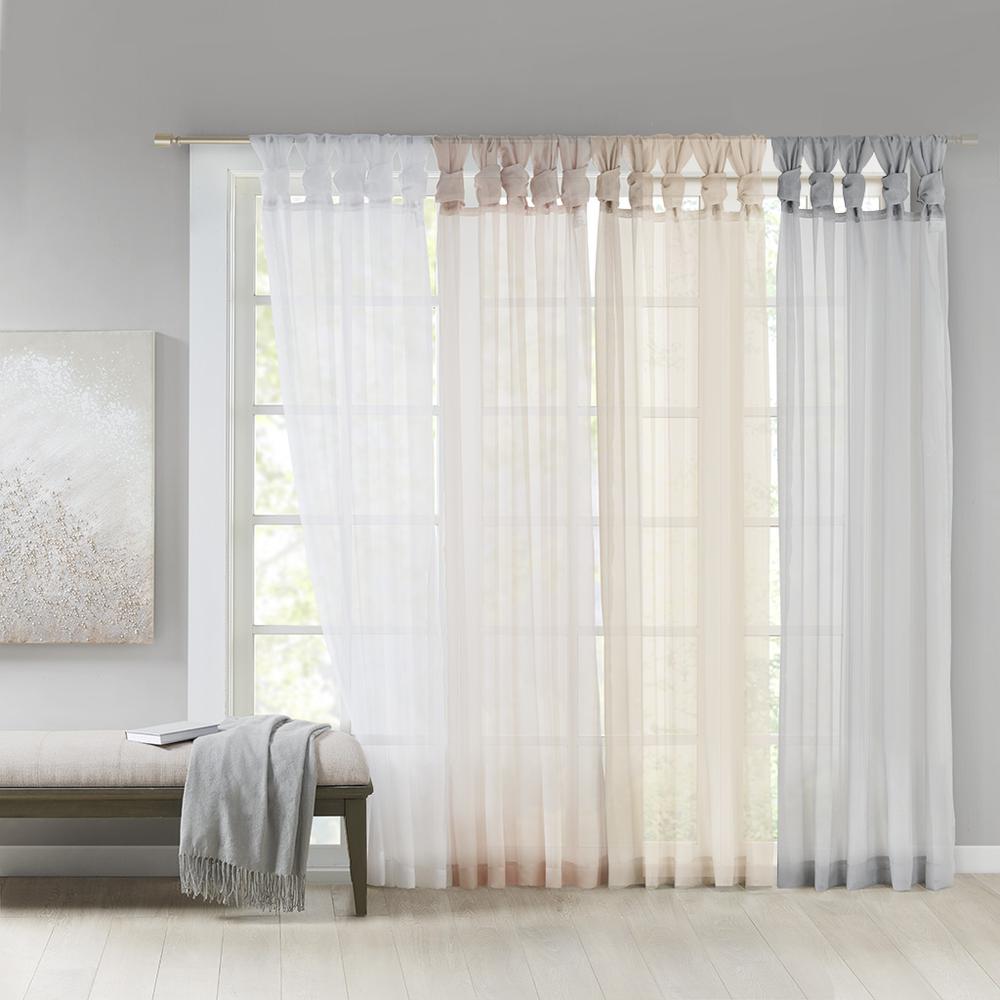 Twist Tab Voile Sheer Window Pair. Picture 2