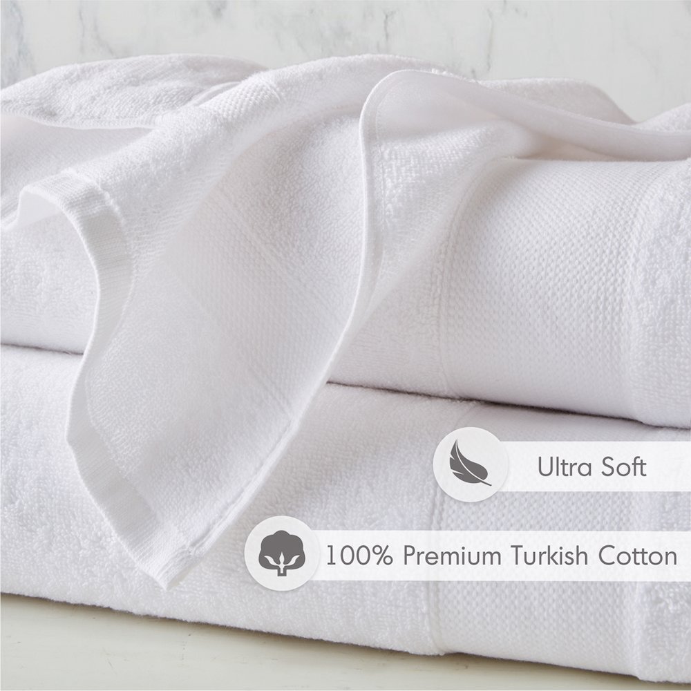 500GSM Plush Towel Set, White color. Picture 5