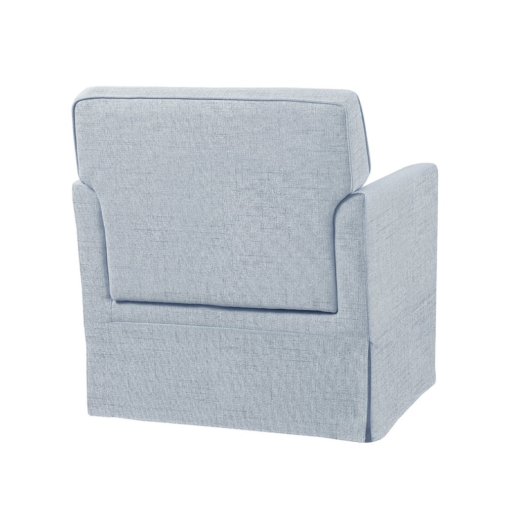 Paula Slipcover Accent Armchair, Light Blue color. Picture 3